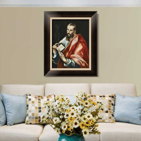 INVIN ART Framed Canvas Art Giclee Print Saint Paul, The Apostle#2 by El Greco Wall Art Living Room Home Office Decorations