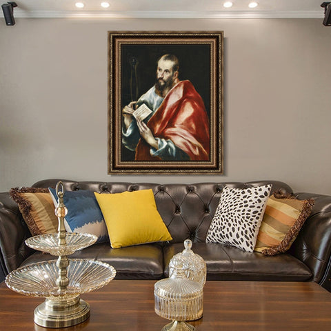 INVIN ART Framed Canvas Art Giclee Print Saint Paul, The Apostle#2 by El Greco Wall Art Living Room Home Office Decorations