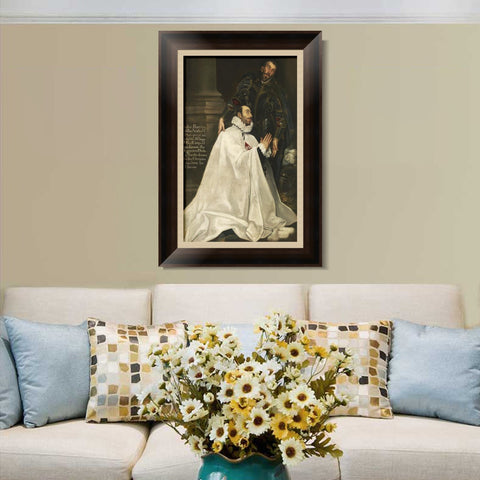 INVIN ART Framed Canvas Art Giclee Print Julián Romero Y Su Santo Patrono by El Greco Wall Art Living Room Home Office Decorations
