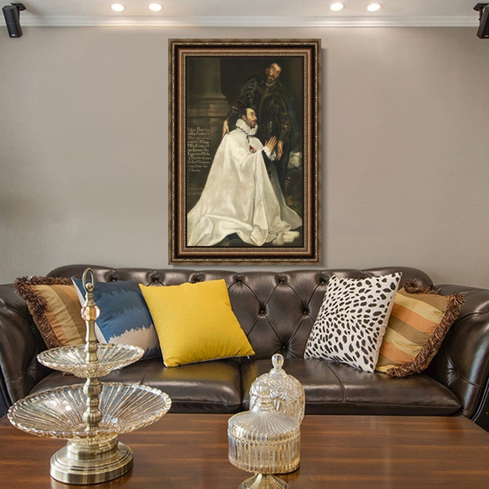 INVIN ART Framed Canvas Art Giclee Print Juli篓垄n Romero Y Su Santo Patrono by El Greco Wall Art