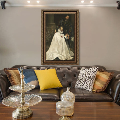 INVIN ART Framed Canvas Art Giclee Print Julián Romero Y Su Santo Patrono by El Greco Wall Art Living Room Home Office Decorations