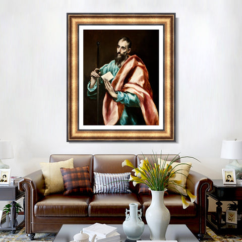 INVIN ART Framed Canvas Art Giclee Print Saint Paul, The Apostle by El Greco Wall Art Living Room Home Office Decorations