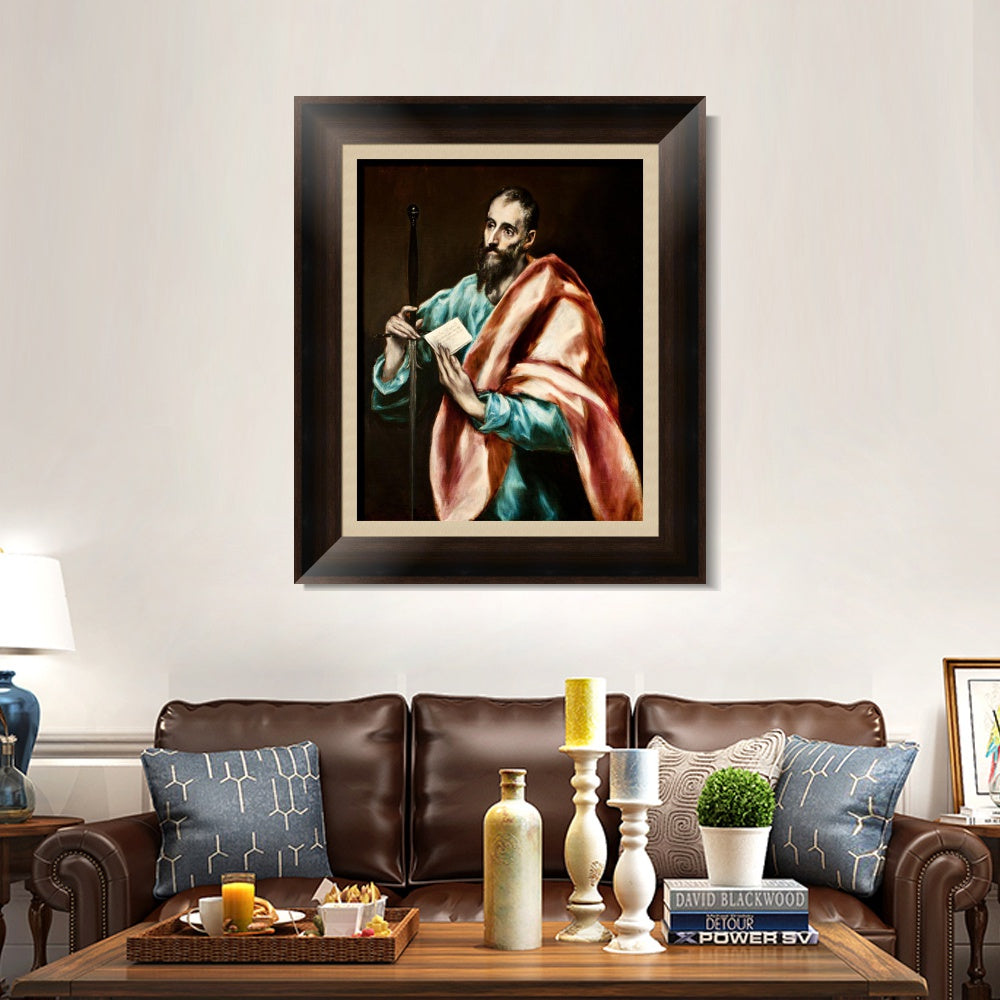 INVIN ART Framed Canvas Art Giclee Print Saint Paul, The Apostle by El Greco Wall Art