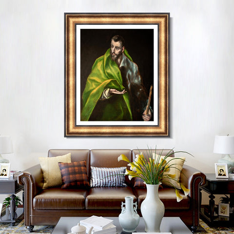 INVIN ART Framed Canvas Art Giclee Print Apostle St. James The Greater,1606 by El Greco Wall Art Living Room Home Office Decorations