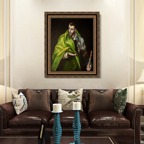 INVIN ART Framed Canvas Art Giclee Print Apostle St. James The Greater,1606 by El Greco Wall Art Living Room Home Office Decorations