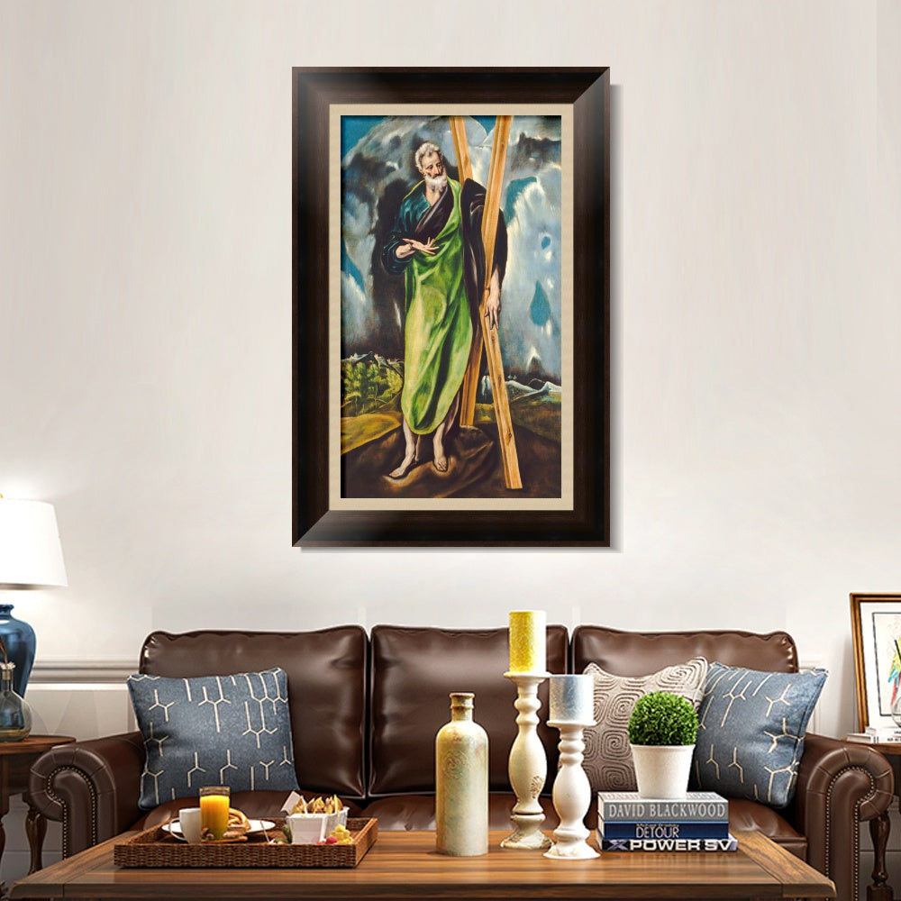 INVIN ART Framed Canvas Art Giclee Print Saint Andrew by El Greco Wall Art