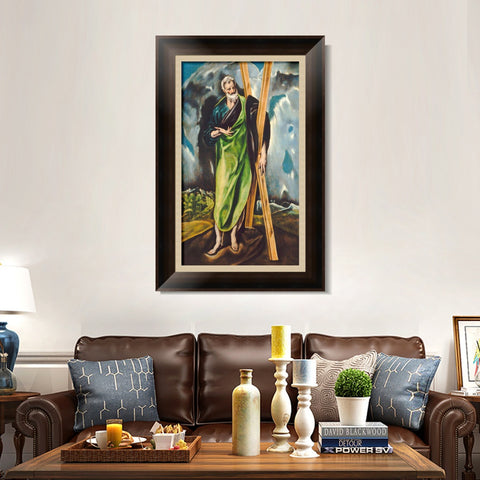 INVIN ART Framed Canvas Art Giclee Print Saint Andrew by El Greco Wall Art Living Room Home Office Decorations