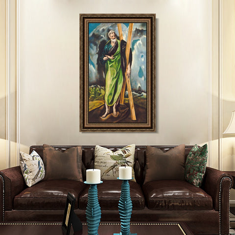 INVIN ART Framed Canvas Art Giclee Print Saint Andrew by El Greco Wall Art Living Room Home Office Decorations