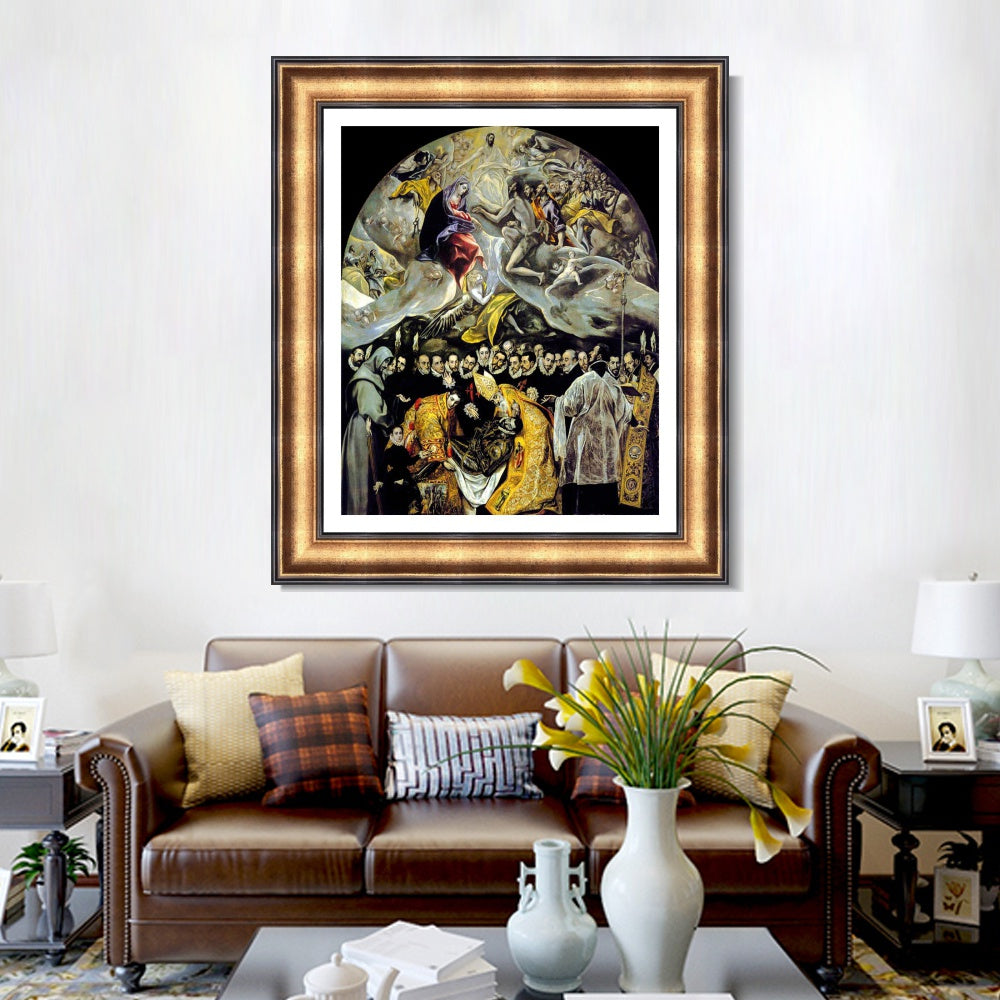 INVIN ART Framed Canvas Art Giclee Print The Burial Of The Count Of Orgaz by El Greco Wall Art