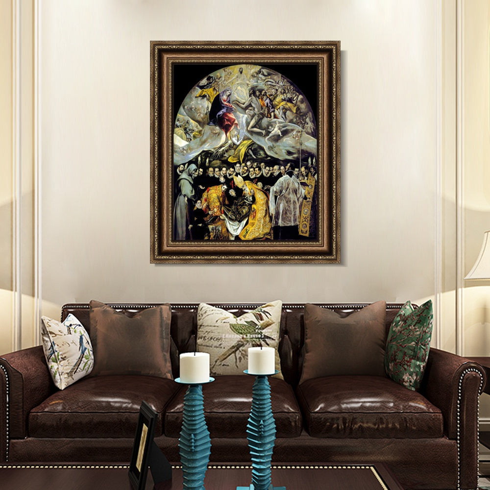 INVIN ART Framed Canvas Art Giclee Print The Burial Of The Count Of Orgaz by El Greco Wall Art