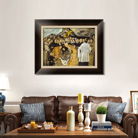 INVIN ART Framed Canvas Art Giclee Print The Burial of The Count of Orgaz,1588 by El Greco Wall Art Living Room Home Office Decorations