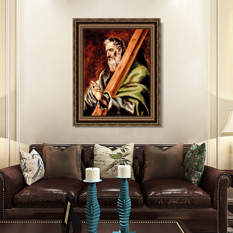 INVIN ART Framed Canvas Art Giclee Print Apostle St Andrew,1610 by El Greco Wall Art Living Room Home Office Decorations