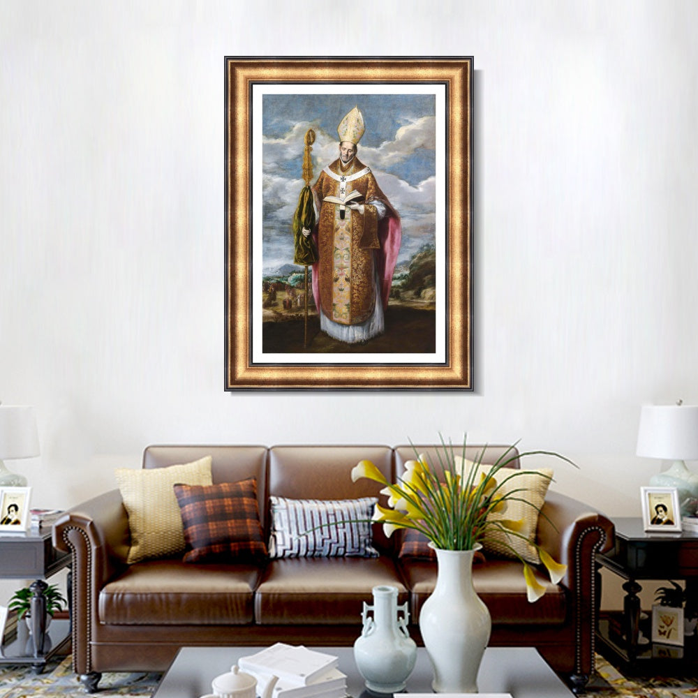 INVIN ART Framed Canvas Art Giclee Print St. Ildefonso by El Greco Wall Art