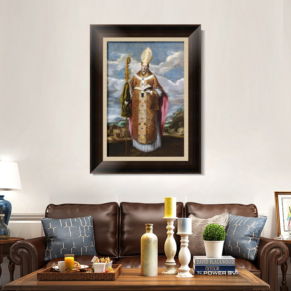 INVIN ART Framed Canvas Art Giclee Print St. Ildefonso by El Greco Wall Art