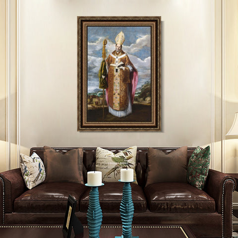 INVIN ART Framed Canvas Art Giclee Print St. Ildefonso by El Greco Wall Art Living Room Home Office Decorations