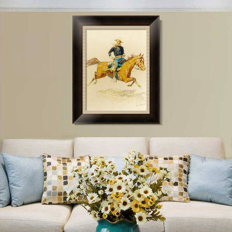 INVIN ART Framed Canvas Art Giclee Print A BUNCH OF BUCKSKINS by Frederic Remington Wall Art Living Room Home Office Decorations