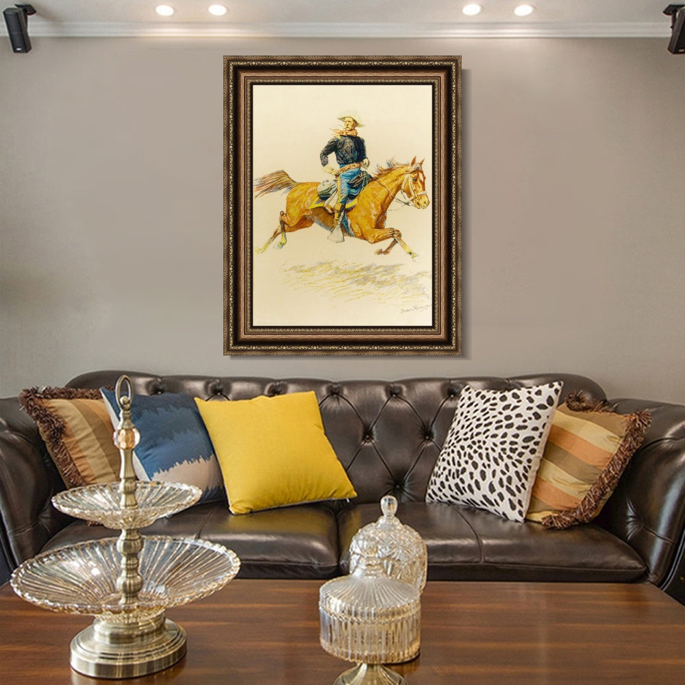 INVIN ART Framed Canvas Art Giclee Print A BUNCH OF BUCKSKINS by Frederic Remington Wall Art