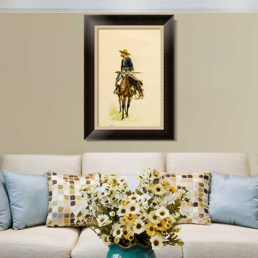 INVIN ART Framed Canvas Art Giclee Print SCOUT by Frederic Remington Wall Art