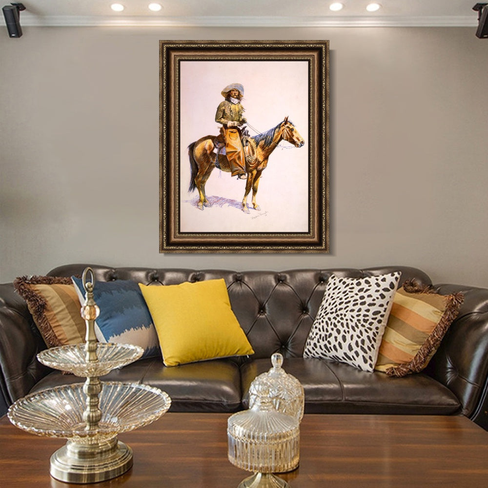 INVIN ART Framed Canvas Art Giclee Print Arizona cow boy original by Frederic Remington Wall Art