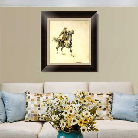 INVIN ART Framed Canvas Art Giclee Print HUSSAR, RUSSIAN GUARD CORPSE by Frederic Remington Wall Art Living Room Home Office Decorations