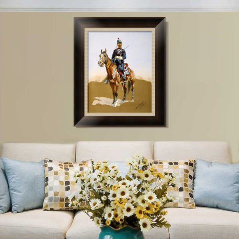 INVIN ART Framed Canvas Art Giclee Print The Gendarme by Frederic Remington Wall Art Living Room Home Office Decorations