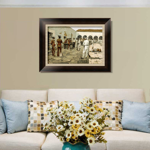 INVIN ART Framed Canvas Art Giclee Print The Mier Expedition by Frederic Remington Wall Art Living Room Home Office Decorations