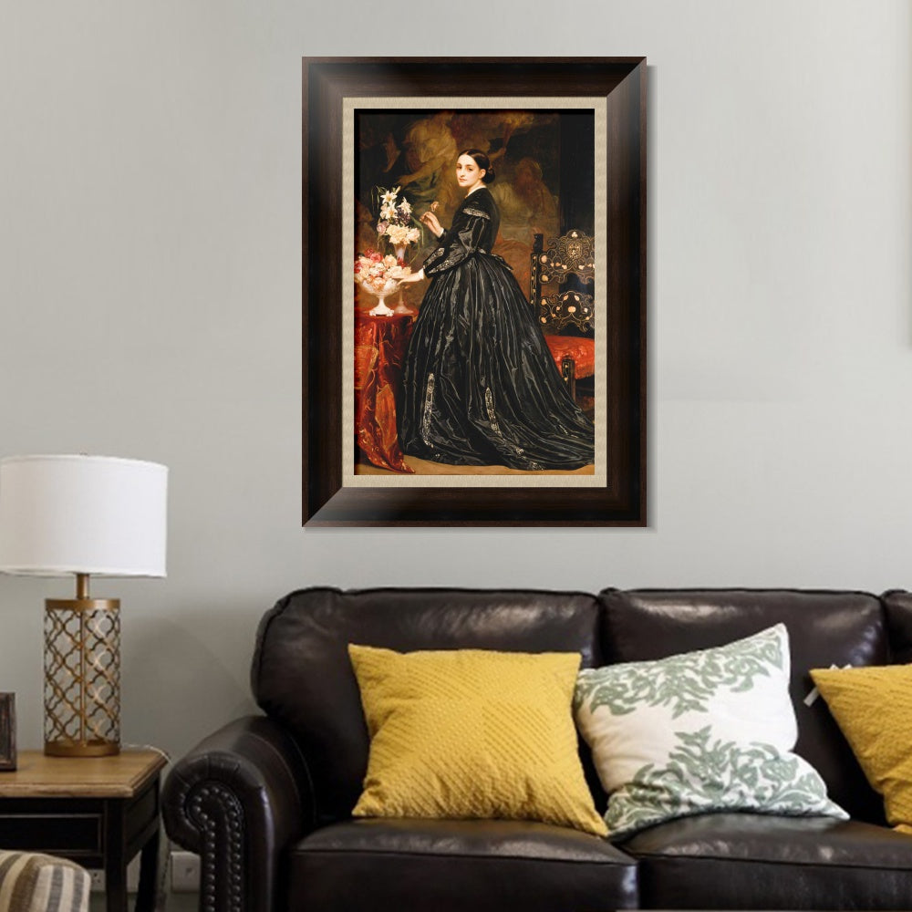 INVIN ART Framed Canvas Art Giclee Print Mrs James Guthrie by Lord Frederick Leighton Wall Art