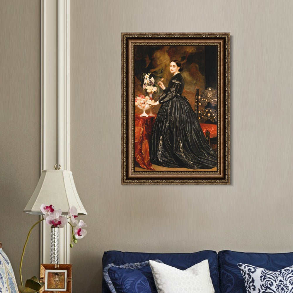 INVIN ART Framed Canvas Art Giclee Print Mrs James Guthrie by Lord Frederick Leighton Wall Art