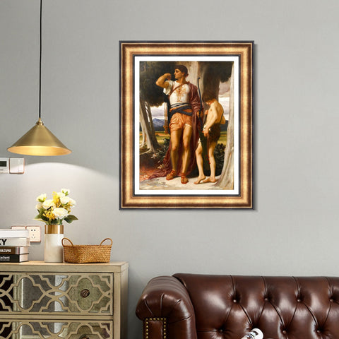INVIN ART Framed Canvas Art Giclee Print Jonathans Token to David by Lord Frederick Leighton Wall Art Living Room Home Office Decorations