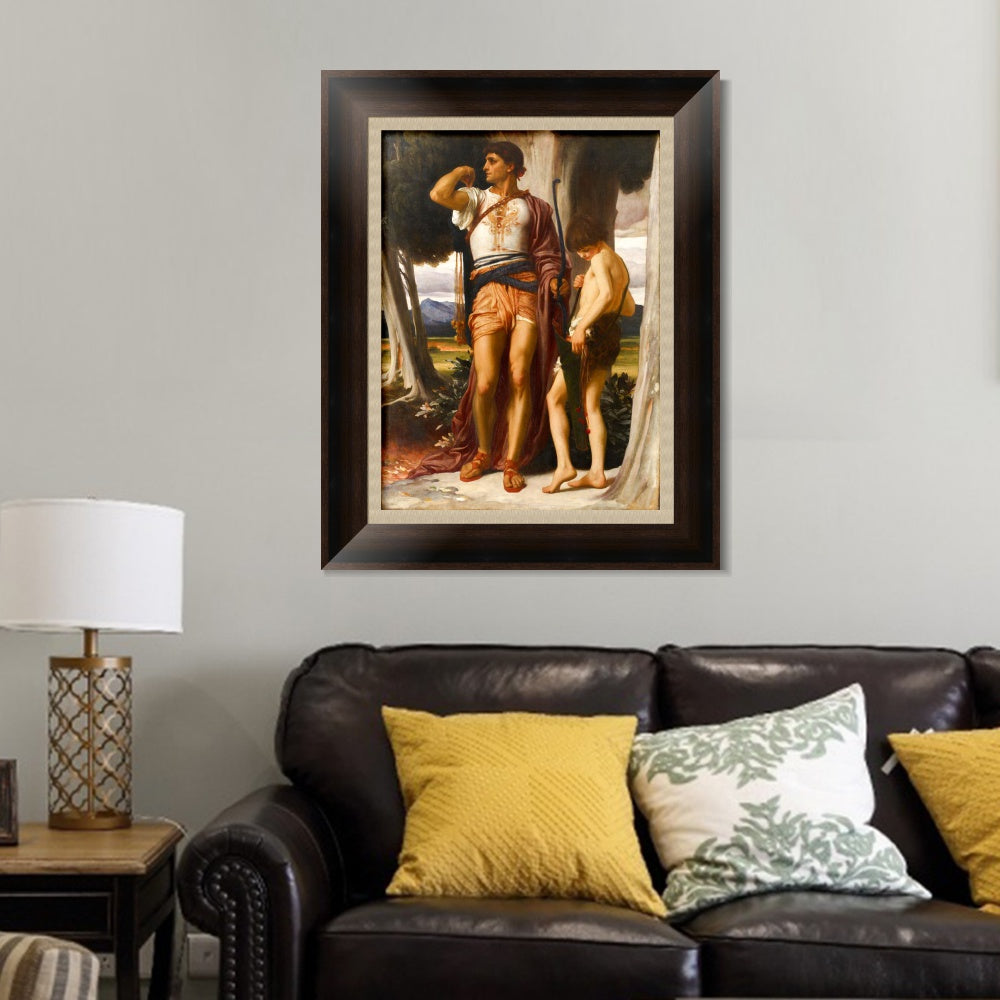 INVIN ART Framed Canvas Art Giclee Print Jonathans Token to David by Lord Frederick Leighton Wall Art