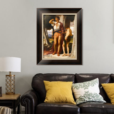 INVIN ART Framed Canvas Art Giclee Print Jonathans Token to David by Lord Frederick Leighton Wall Art Living Room Home Office Decorations