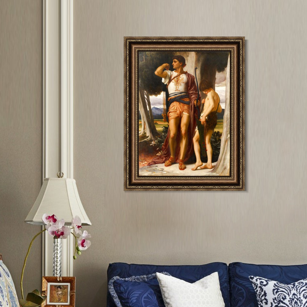 INVIN ART Framed Canvas Art Giclee Print Jonathans Token to David by Lord Frederick Leighton Wall Art