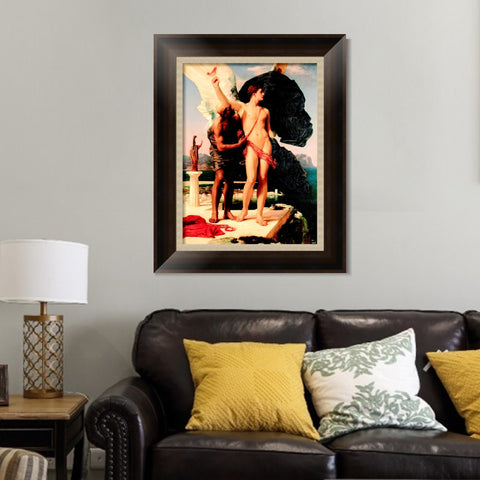 INVIN ART Framed Canvas Art Giclee Print Daedalus And Icarus by Lord Frederick Leighton Wall Art Living Room Home Office Decorations