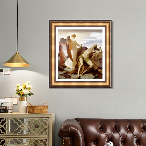 INVIN ART Framed Canvas Art Giclee Print Elijah in The Wilderness by Lord Frederick Leighton Wall Art Living Room Home Office Decorations