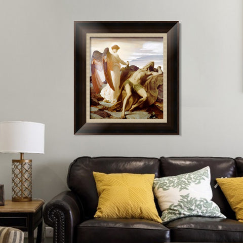 INVIN ART Framed Canvas Art Giclee Print Elijah in The Wilderness by Lord Frederick Leighton Wall Art Living Room Home Office Decorations