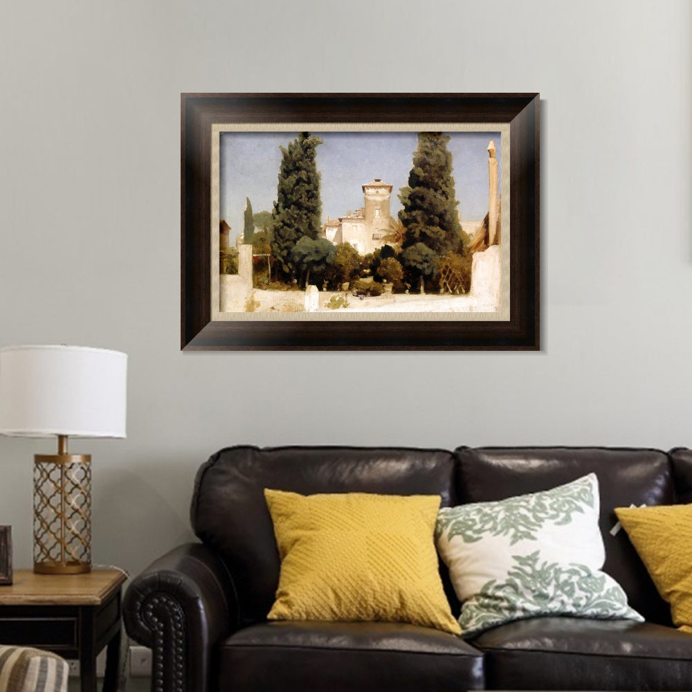 INVIN ART Framed Canvas Art Giclee Print The Villa Malta, Rome by Lord Frederick Leighton Wall Art
