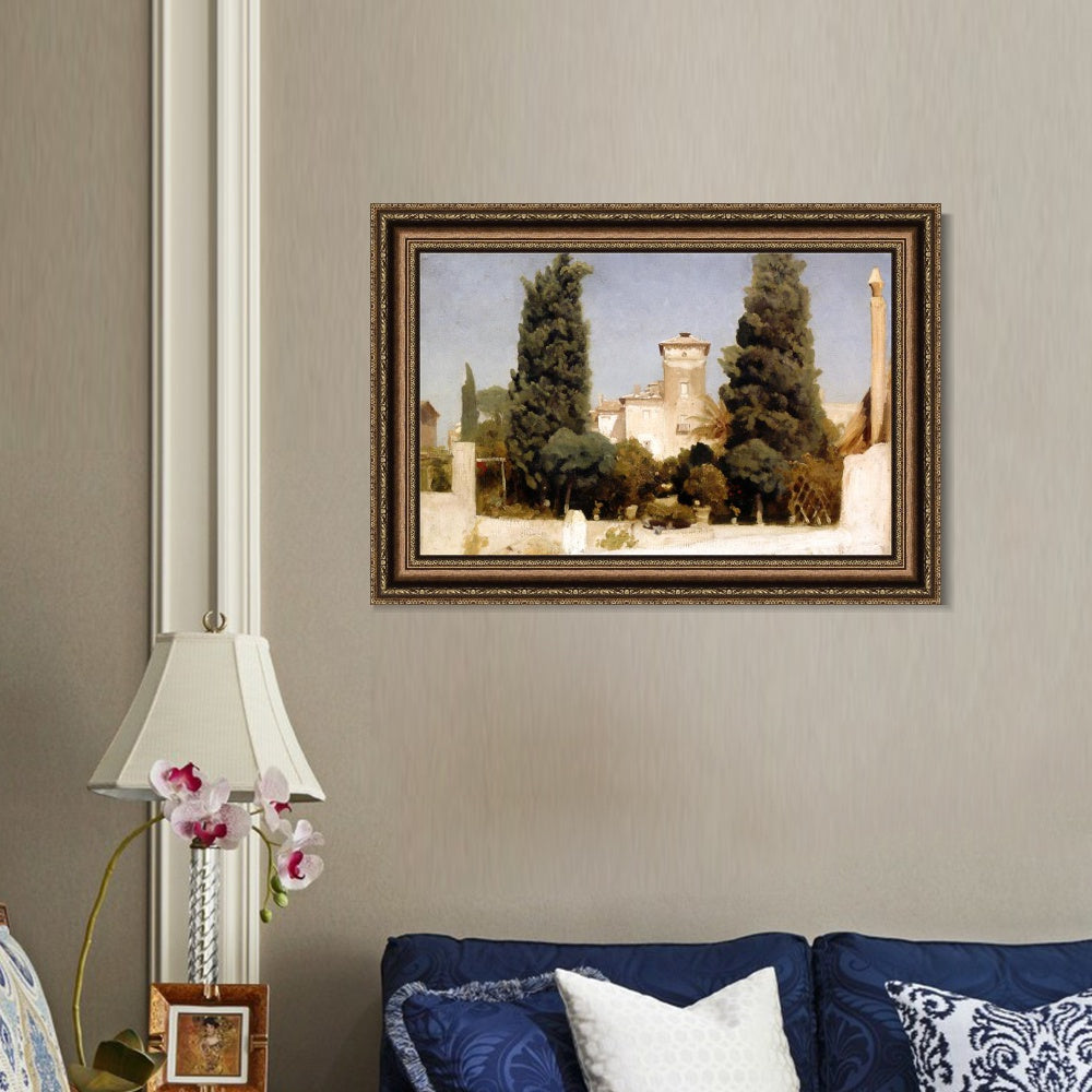 INVIN ART Framed Canvas Art Giclee Print The Villa Malta, Rome by Lord Frederick Leighton Wall Art