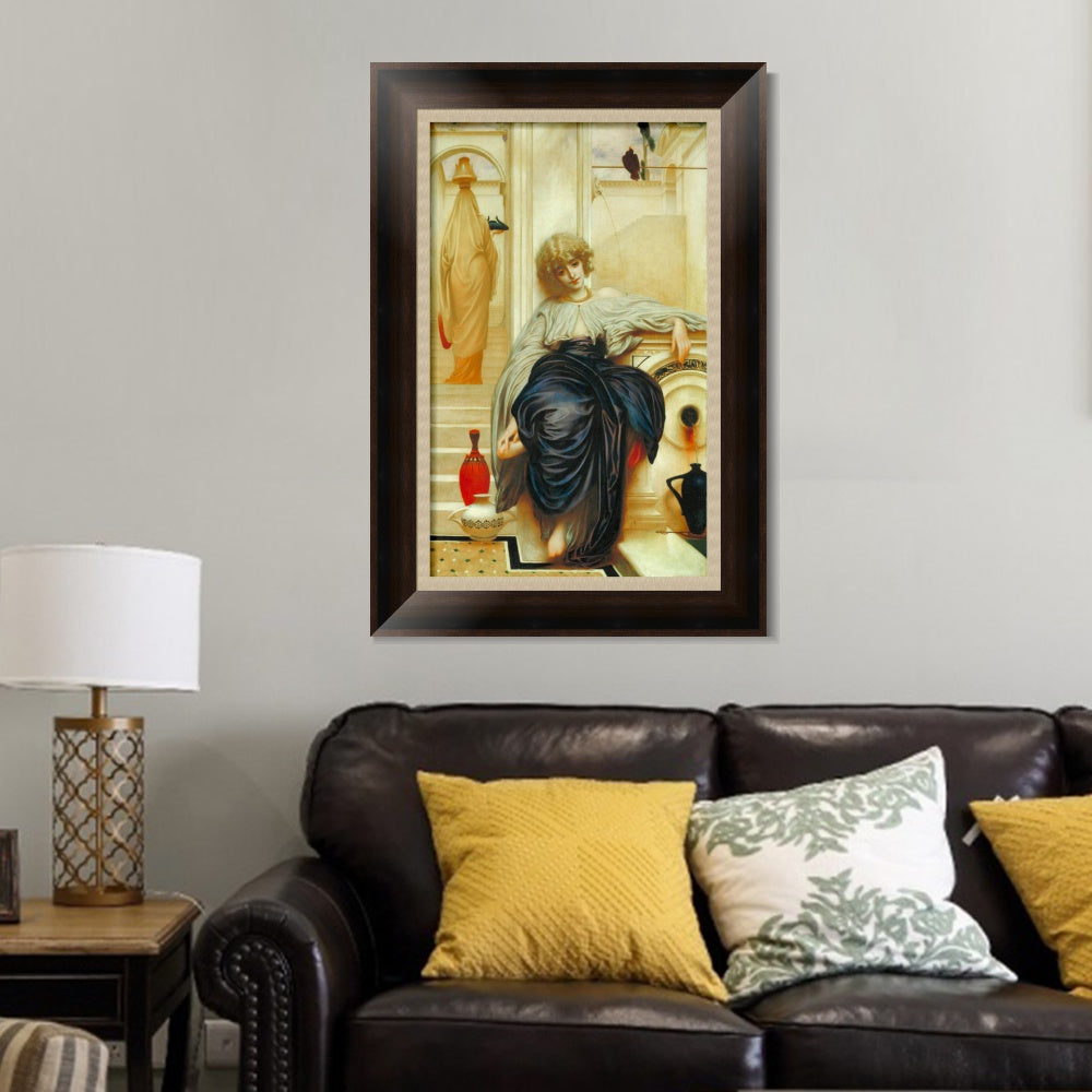 INVIN ART Framed Canvas Art Giclee Print Lieder ohne Worte by Lord Frederick Leighton Wall Art