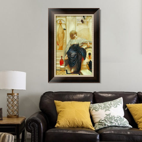 INVIN ART Framed Canvas Art Giclee Print Lieder ohne Worte by Lord Frederick Leighton Wall Art Living Room Home Office Decorations
