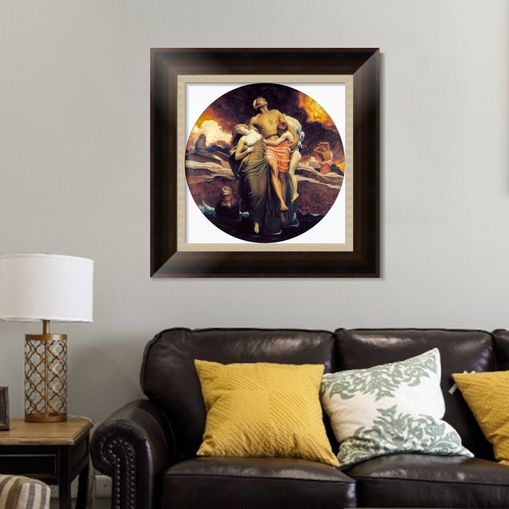 INVIN ART Framed Canvas Art Giclee Print And the Sea Gave Up the Dead Which Were in It by Lord Frederick Leighton Wall Art
