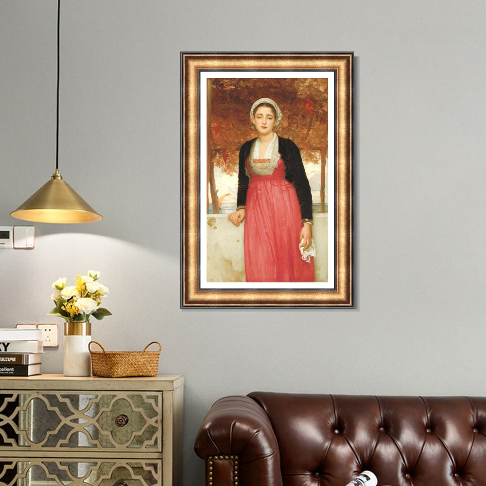 INVIN ART Framed Canvas Art Giclee Print Amarilla by Lord Frederick Leighton Wall Art