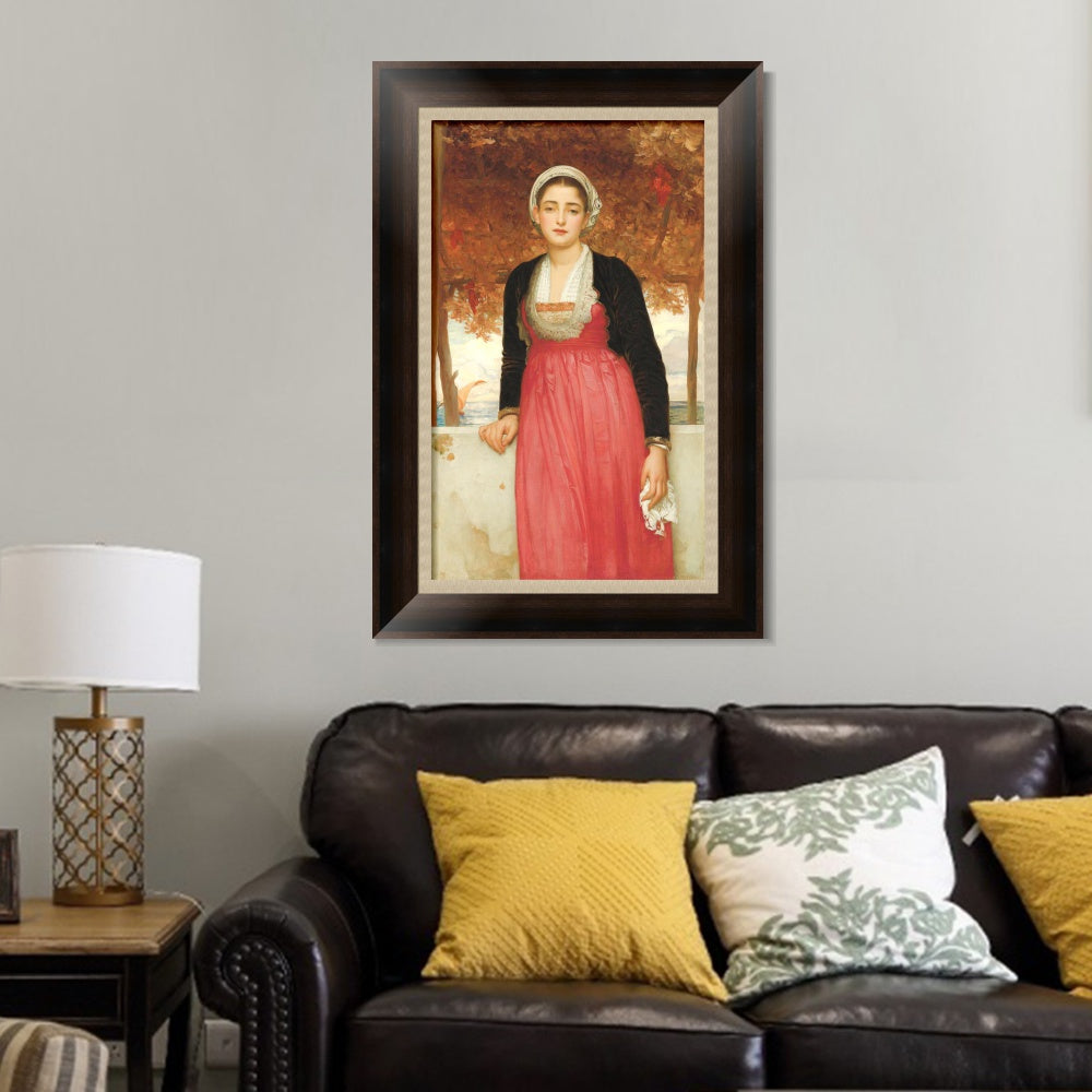 INVIN ART Framed Canvas Art Giclee Print Amarilla by Lord Frederick Leighton Wall Art