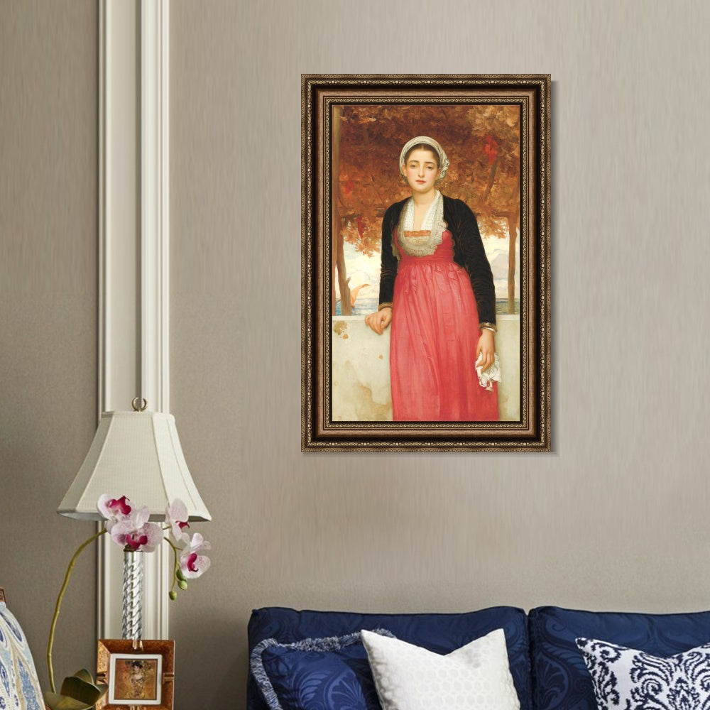 INVIN ART Framed Canvas Art Giclee Print Amarilla by Lord Frederick Leighton Wall Art