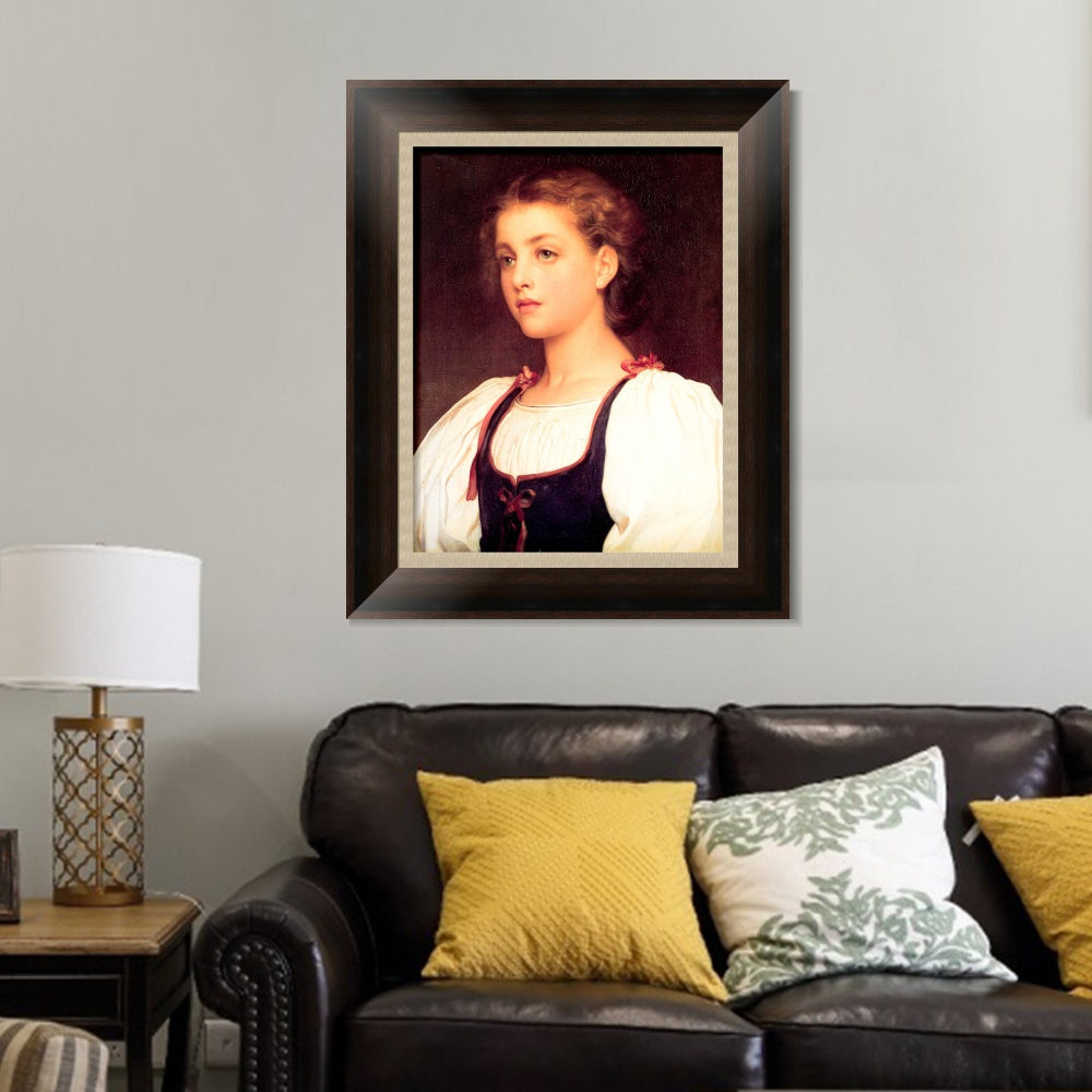 INVIN ART Framed Canvas Art Giclee Print Biondina by Lord Frederick Leighton Wall Art