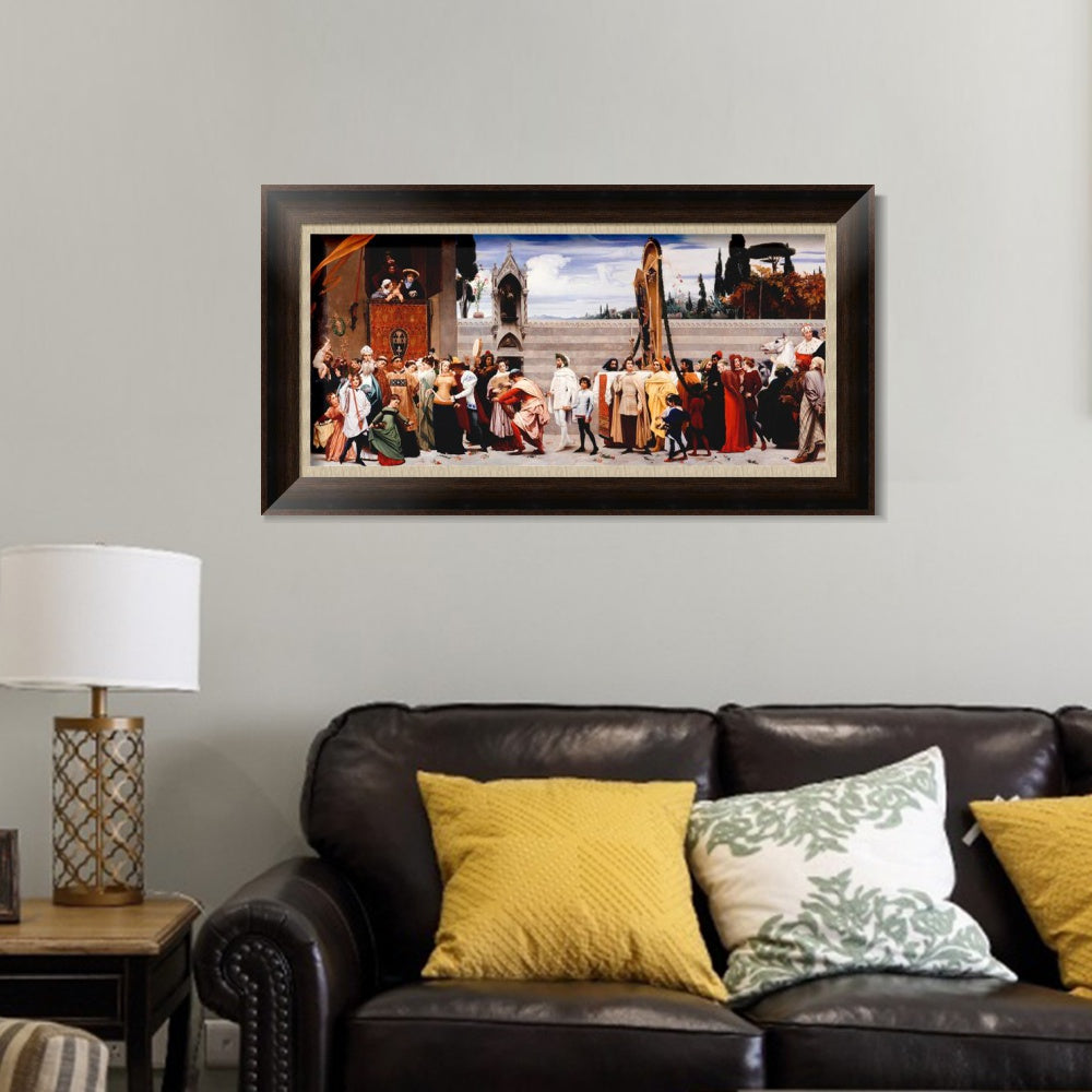 INVIN ART Framed Canvas Art Giclee Print Cimabues Madonna Carried in Procession by Lord Frederick Leighton Wall Art