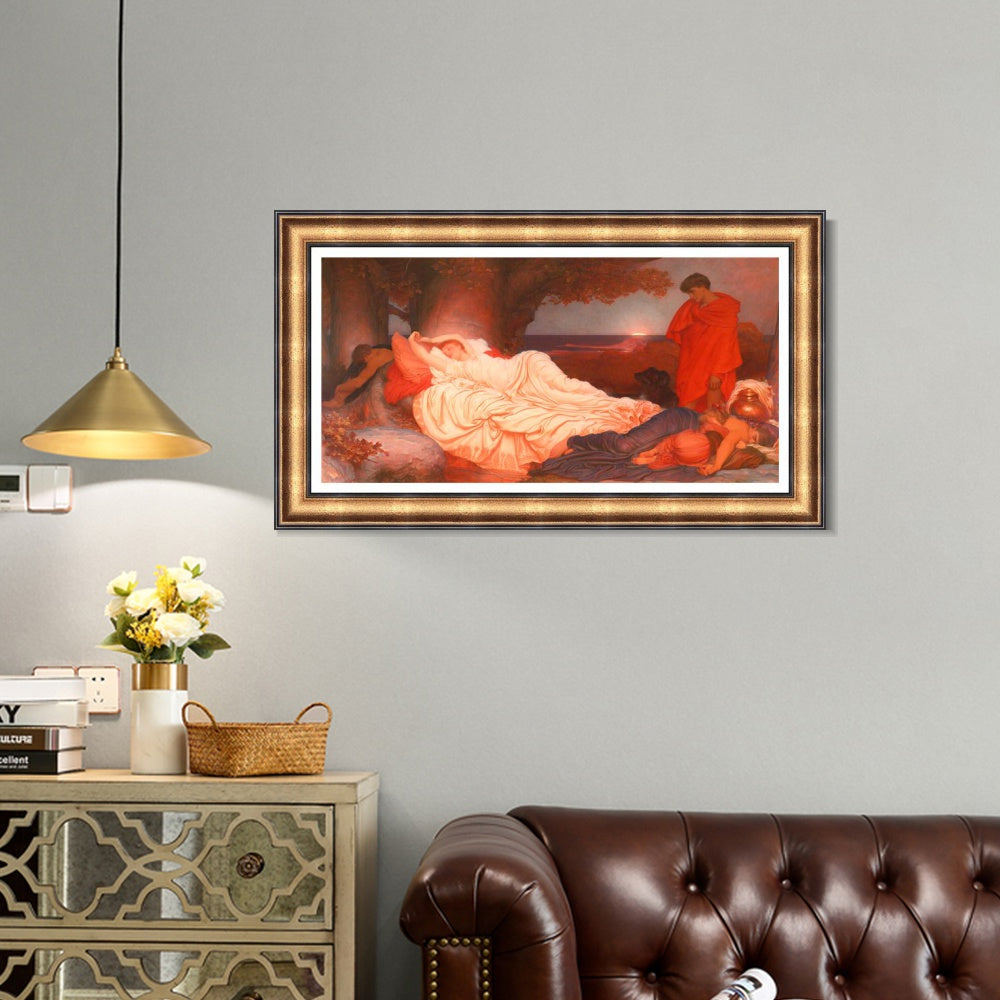 INVIN ART Framed Canvas Art Giclee Print Cymon And Iphigenia by Lord Frederick Leighton Wall Art