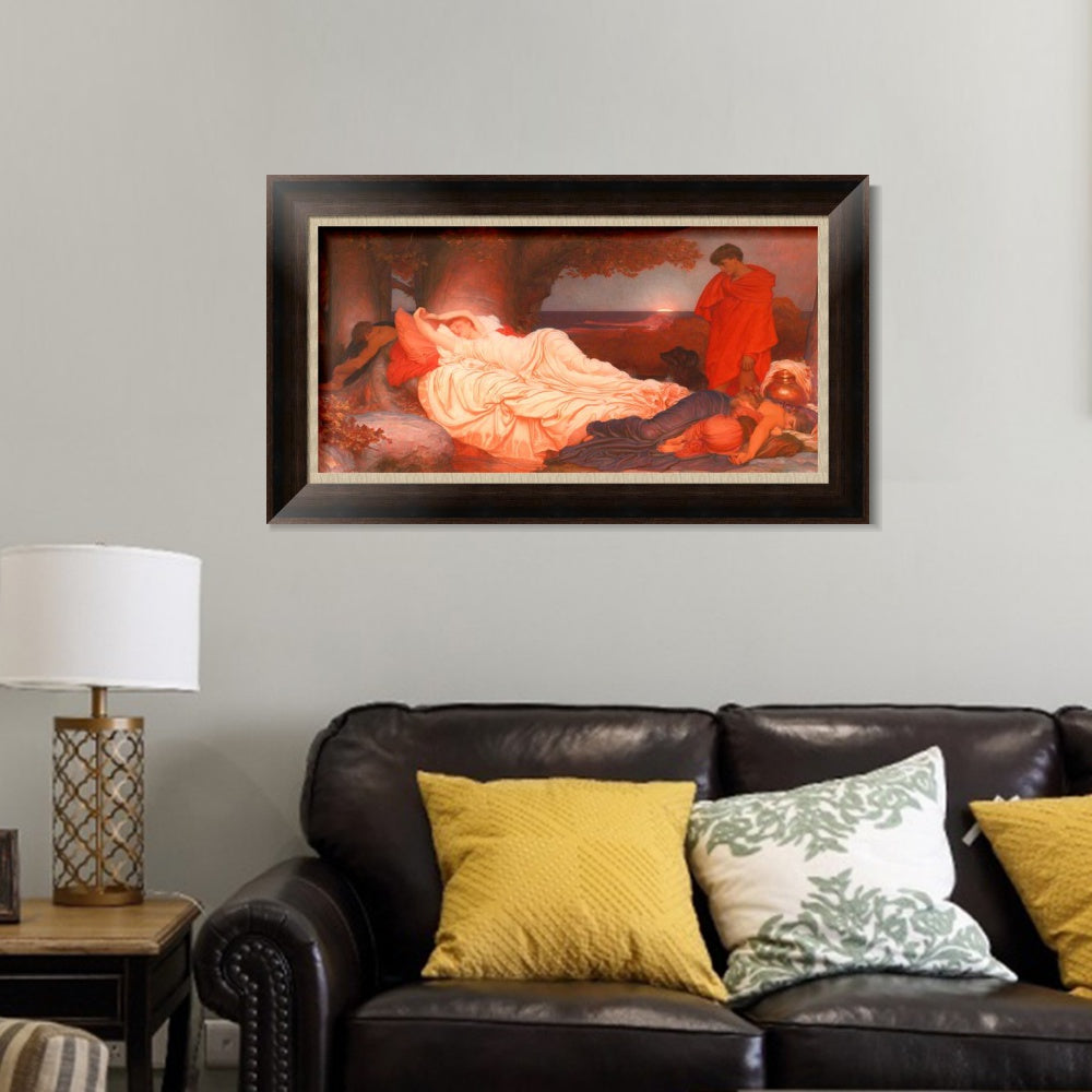 INVIN ART Framed Canvas Art Giclee Print Cymon And Iphigenia by Lord Frederick Leighton Wall Art