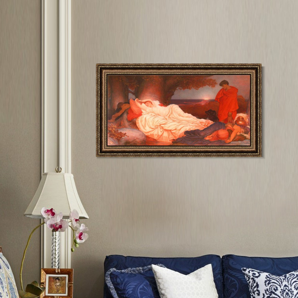 INVIN ART Framed Canvas Art Giclee Print Cymon And Iphigenia by Lord Frederick Leighton Wall Art