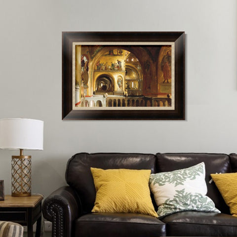 INVIN ART Framed Canvas Art Giclee Print The Interior of St Mark's, Venice by Lord Frederick Leighton Wall Art Living Room Home Office Decorations