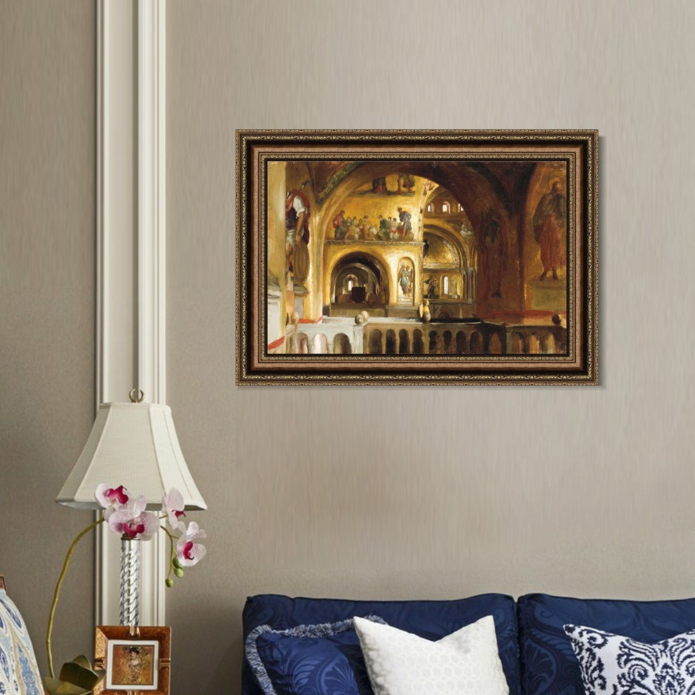 INVIN ART Framed Canvas Art Giclee Print The Interior of St Mark's, Venice by Lord Frederick Leighton Wall Art